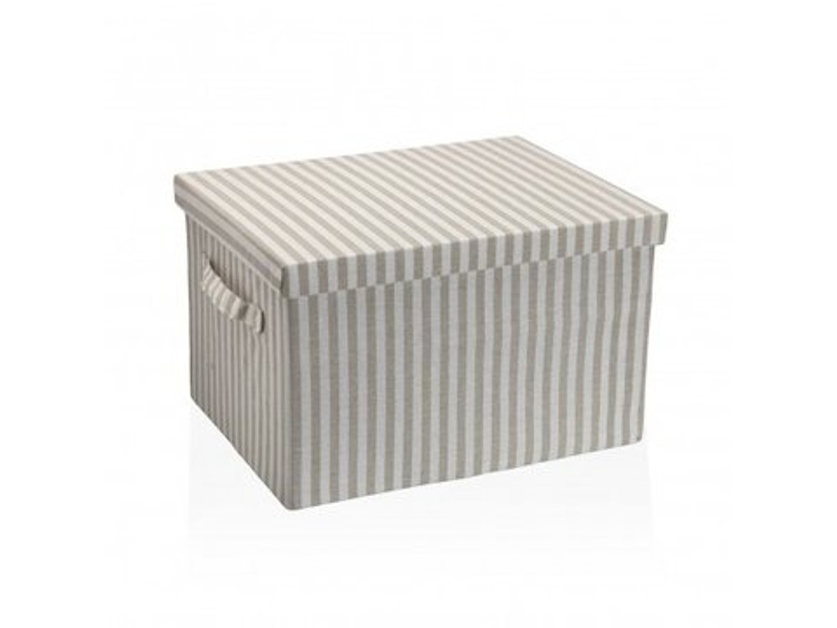 Caja de Almacenaje de Rayas con Tapa- 40 cm