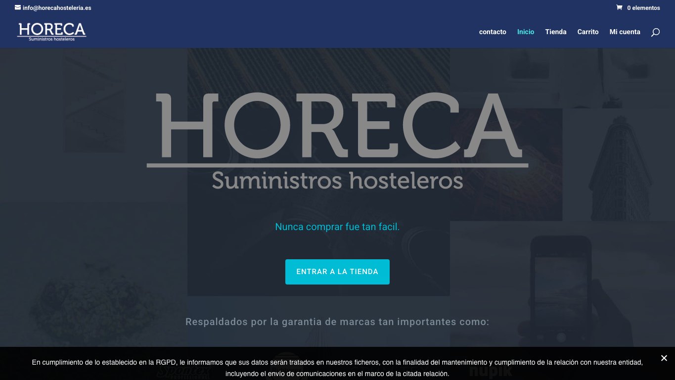 Captura limpia de la home oficial de Horeca Hostelería