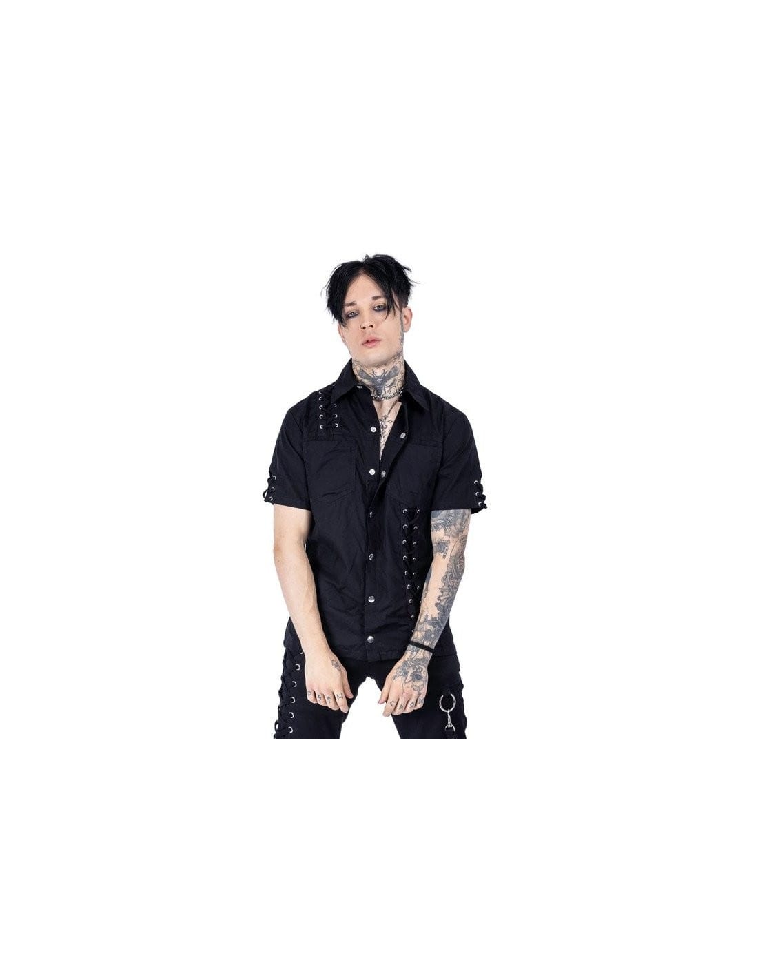 Camisa Gótica Industrial DAMION Cuerdas