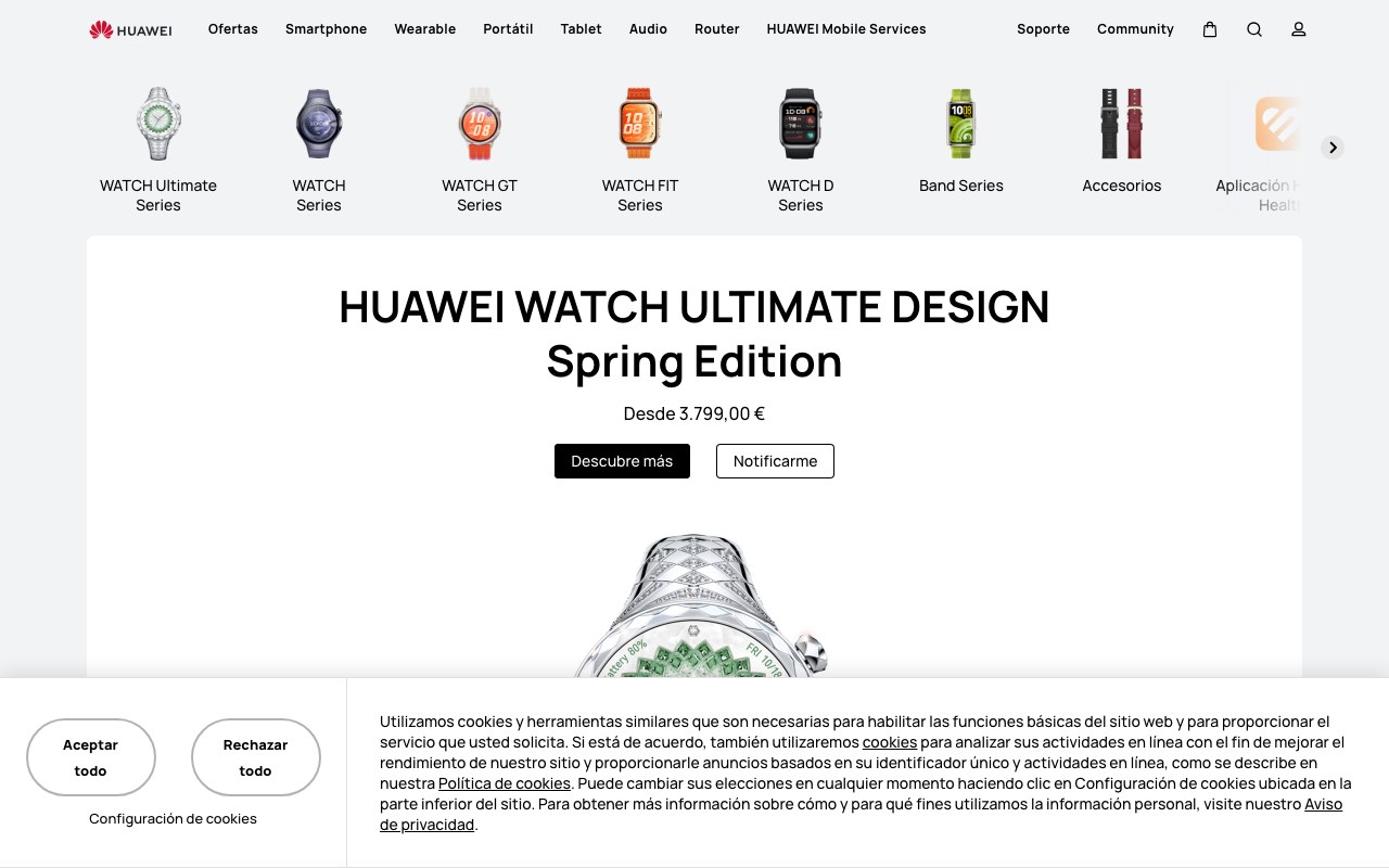 Captura de pantalla de la home de Huawei