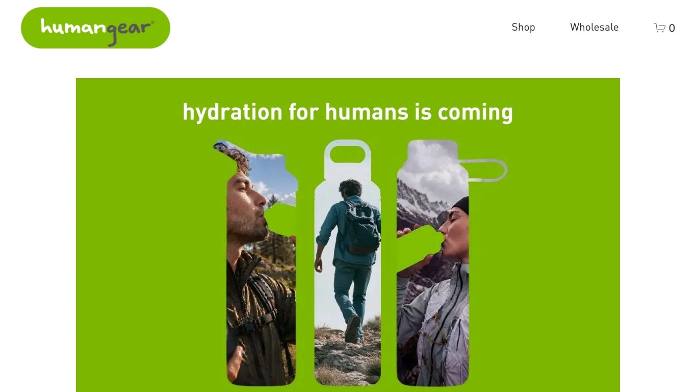 Captura limpia de la home oficial de humangear