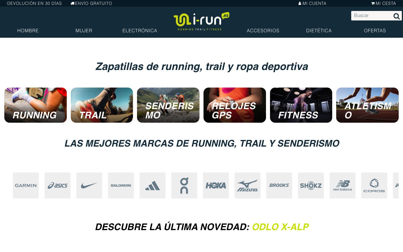 Captura limpia de la home oficial de i-Run