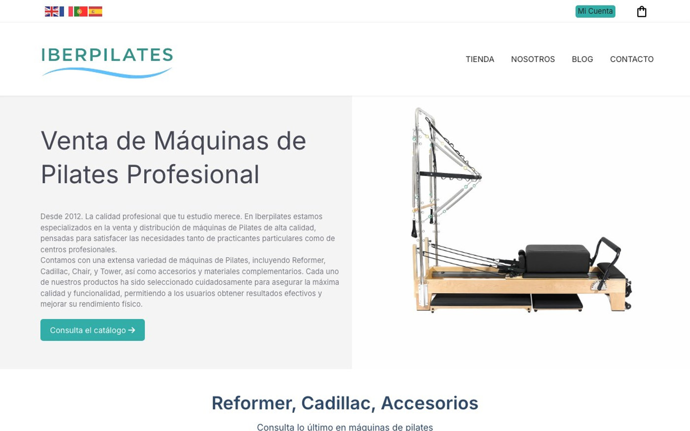 Captura limpia de la parte superior de la home de IberPilates