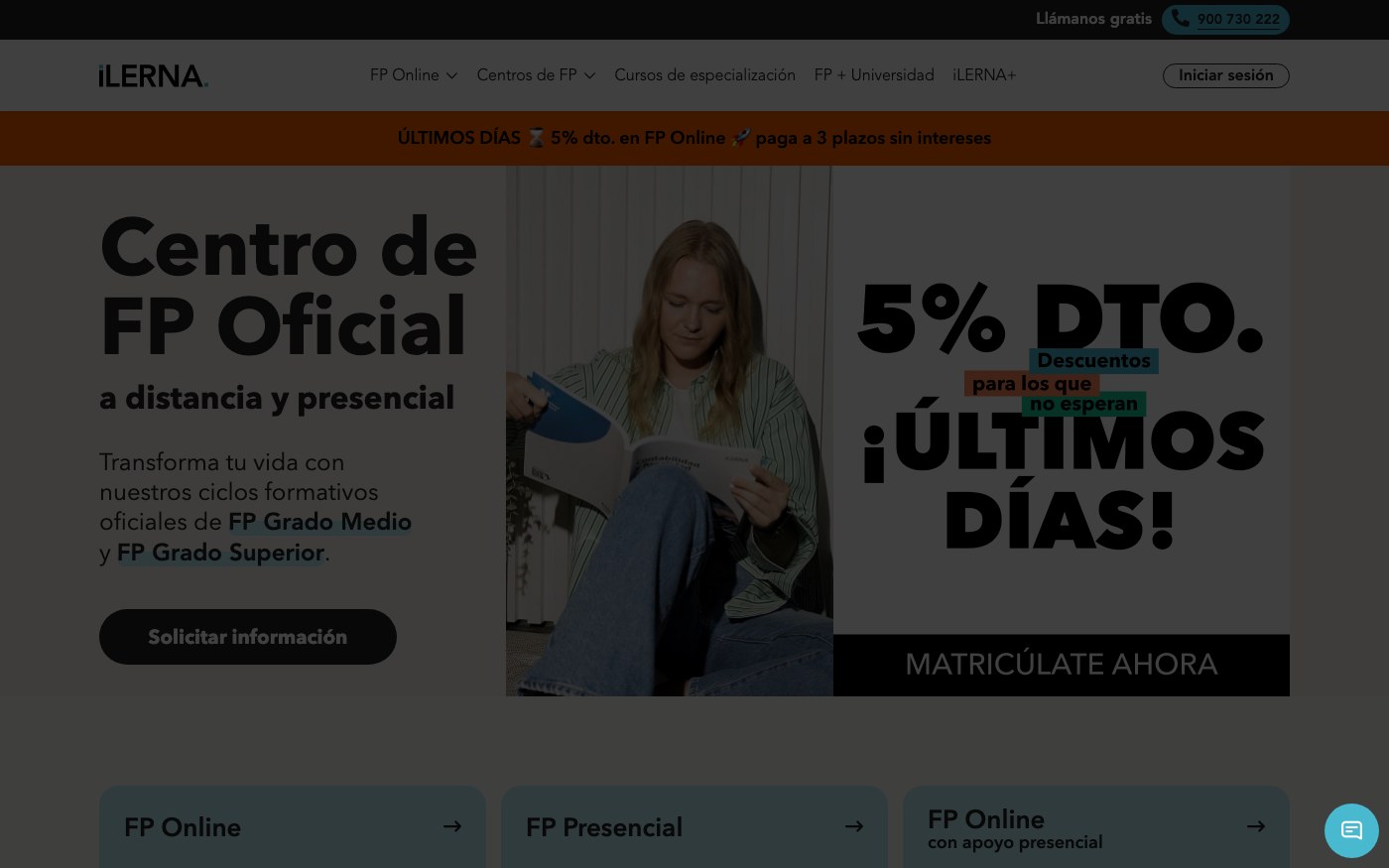 Captura limpia de la home oficial de iLERNA