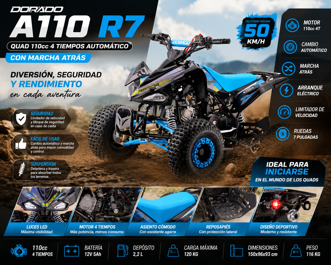 Quad gasolina 110cc A110 R7