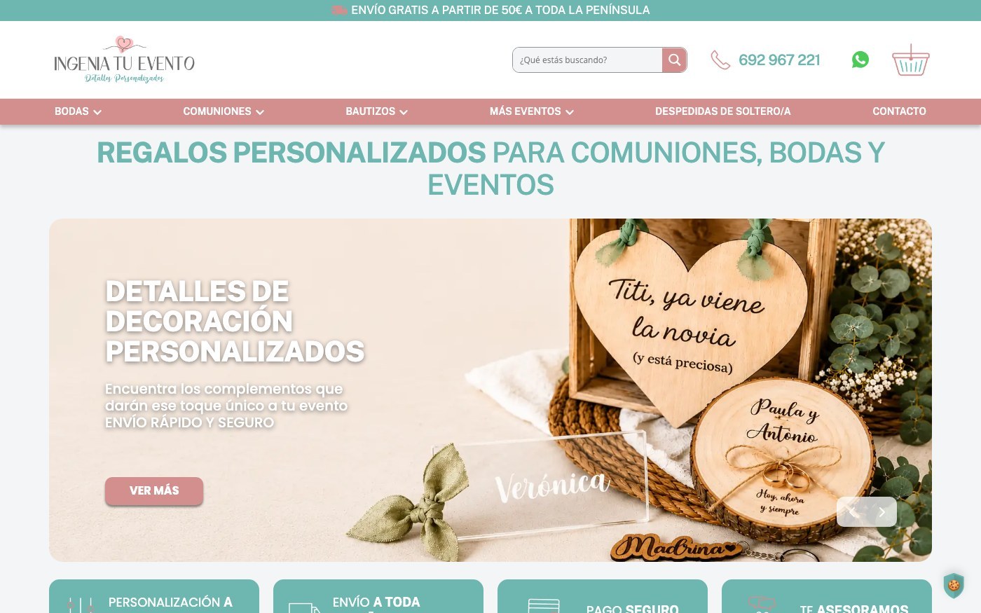 Página de inicio oficial de Ingenia tu Evento
