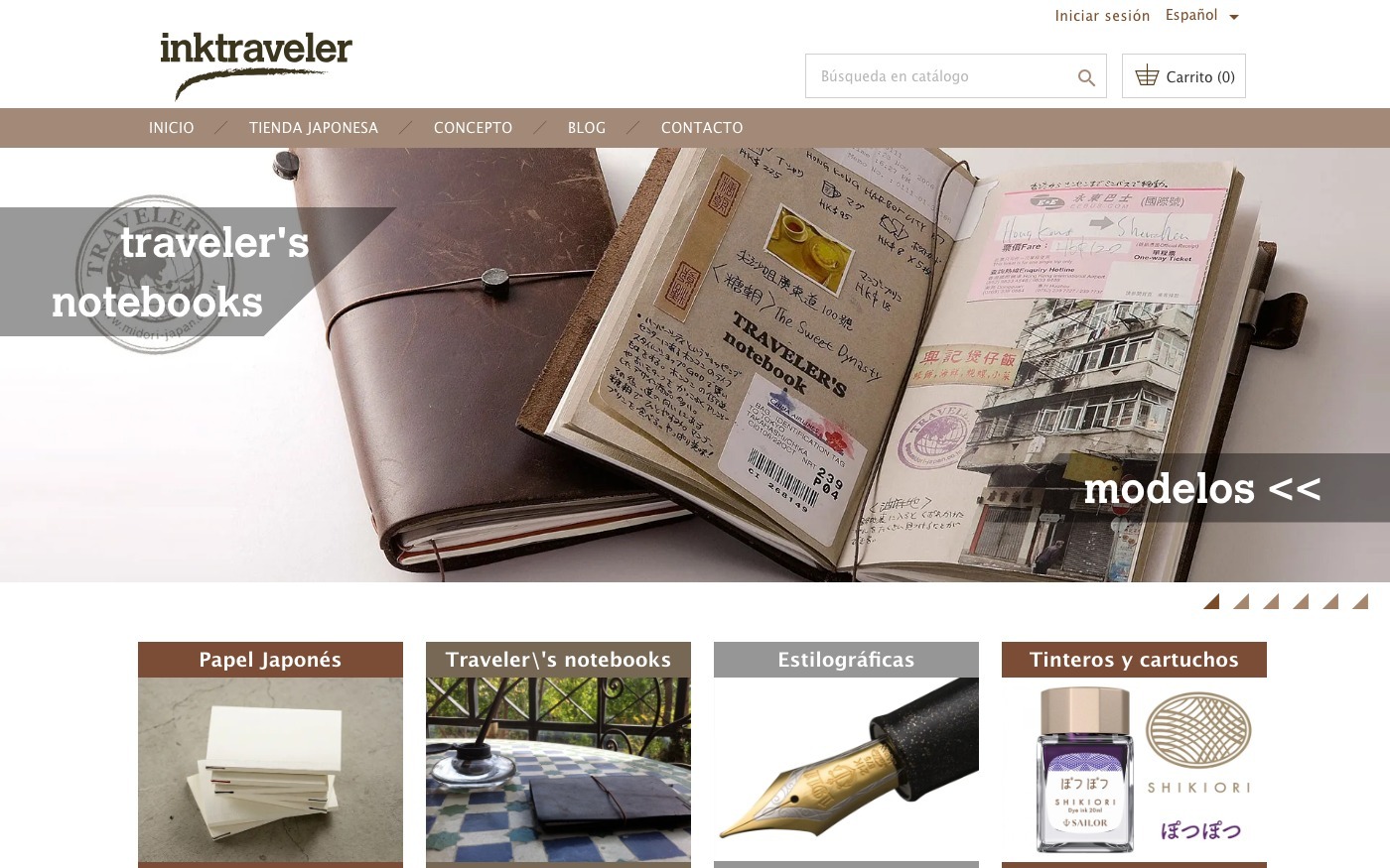 Captura limpia de la home oficial de InkTraveler