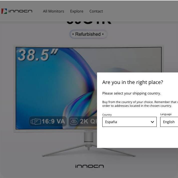 Refurbished 39G1R | 39" 165Hz WQHD Ultrawide Curved Gaming Monitor