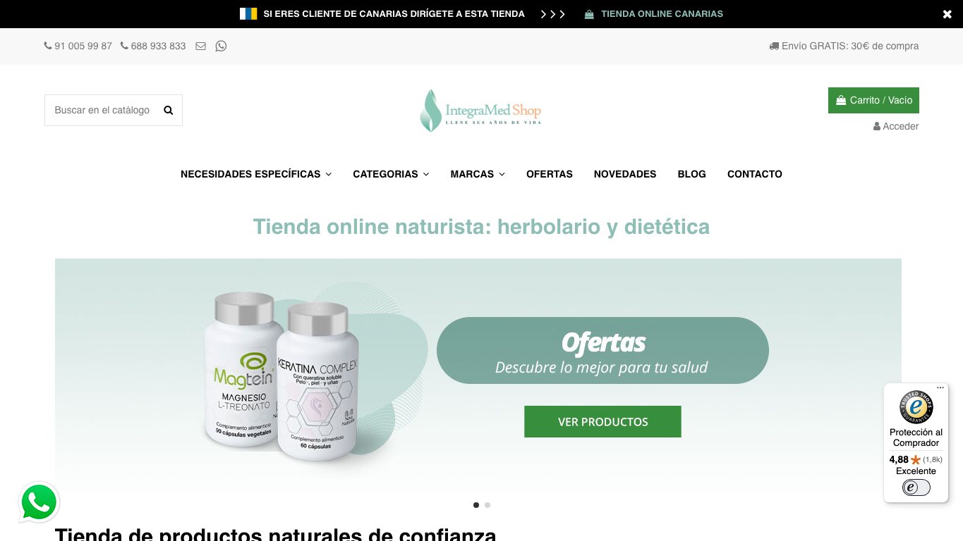Página principal de Integramed