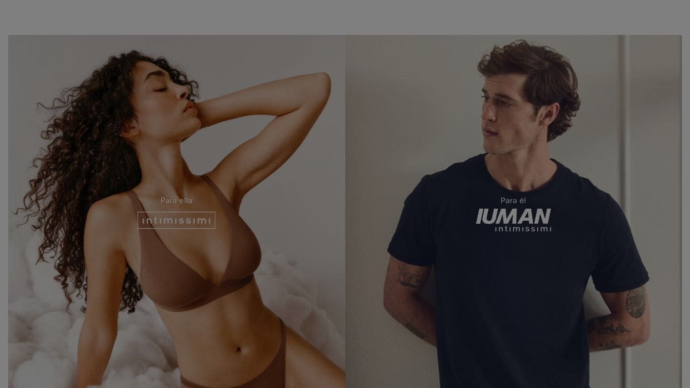 Captura real de la home de Intimissimi