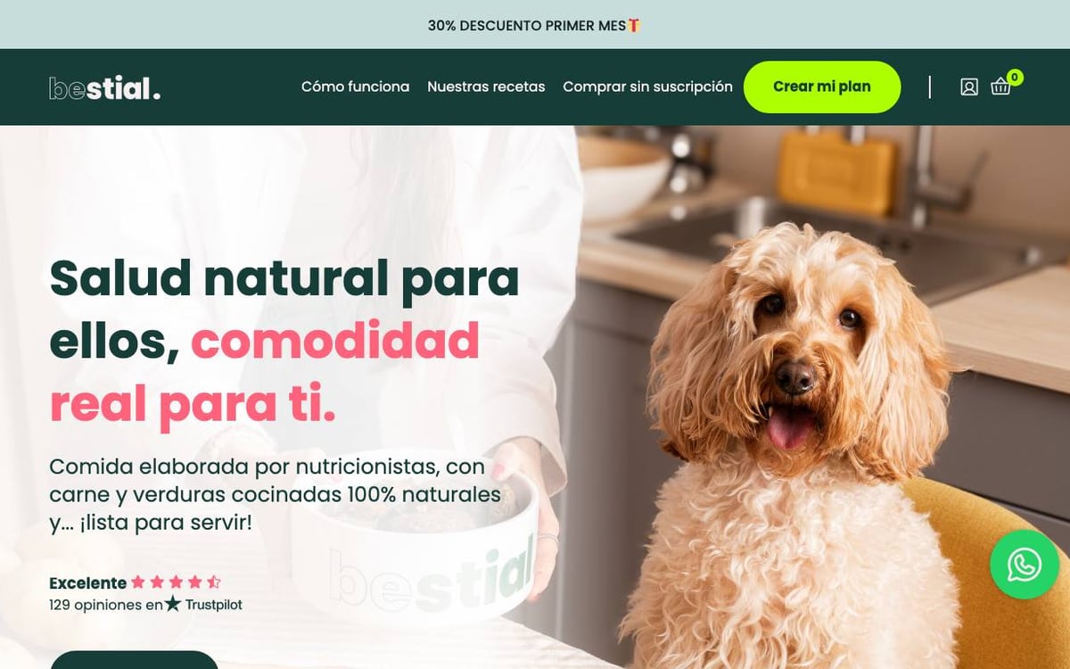 Captura limpia de la home oficial de Isbestial