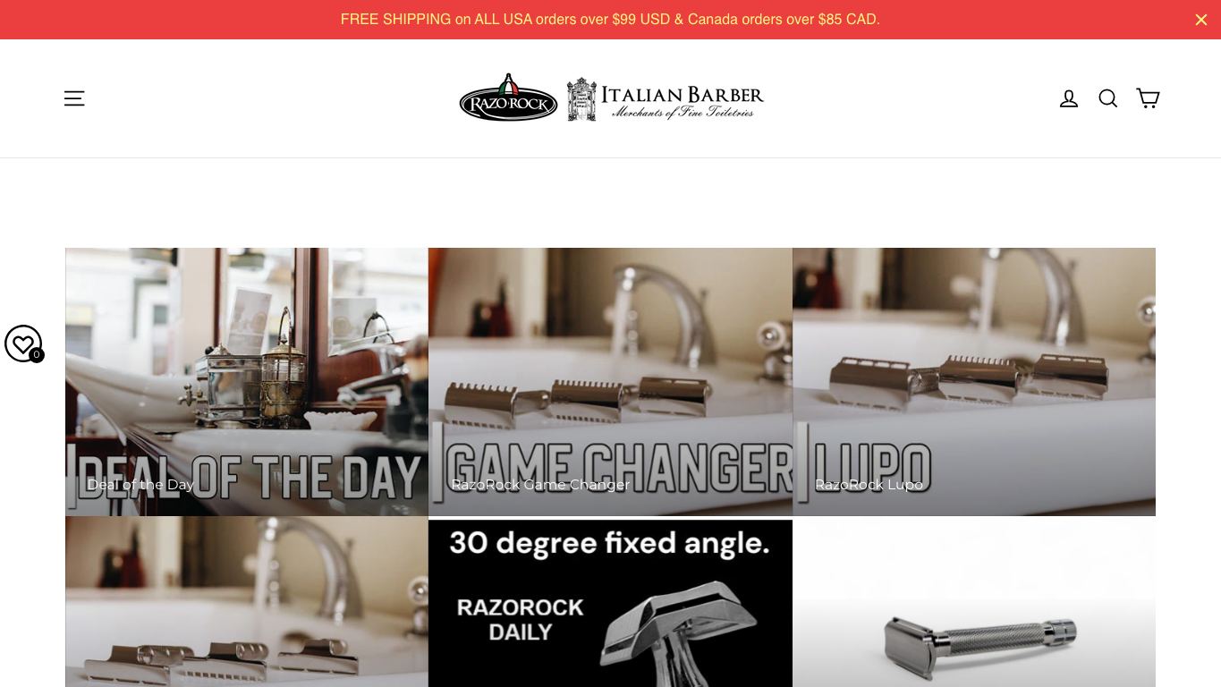 Captura de pantalla de la home de Italian Barber