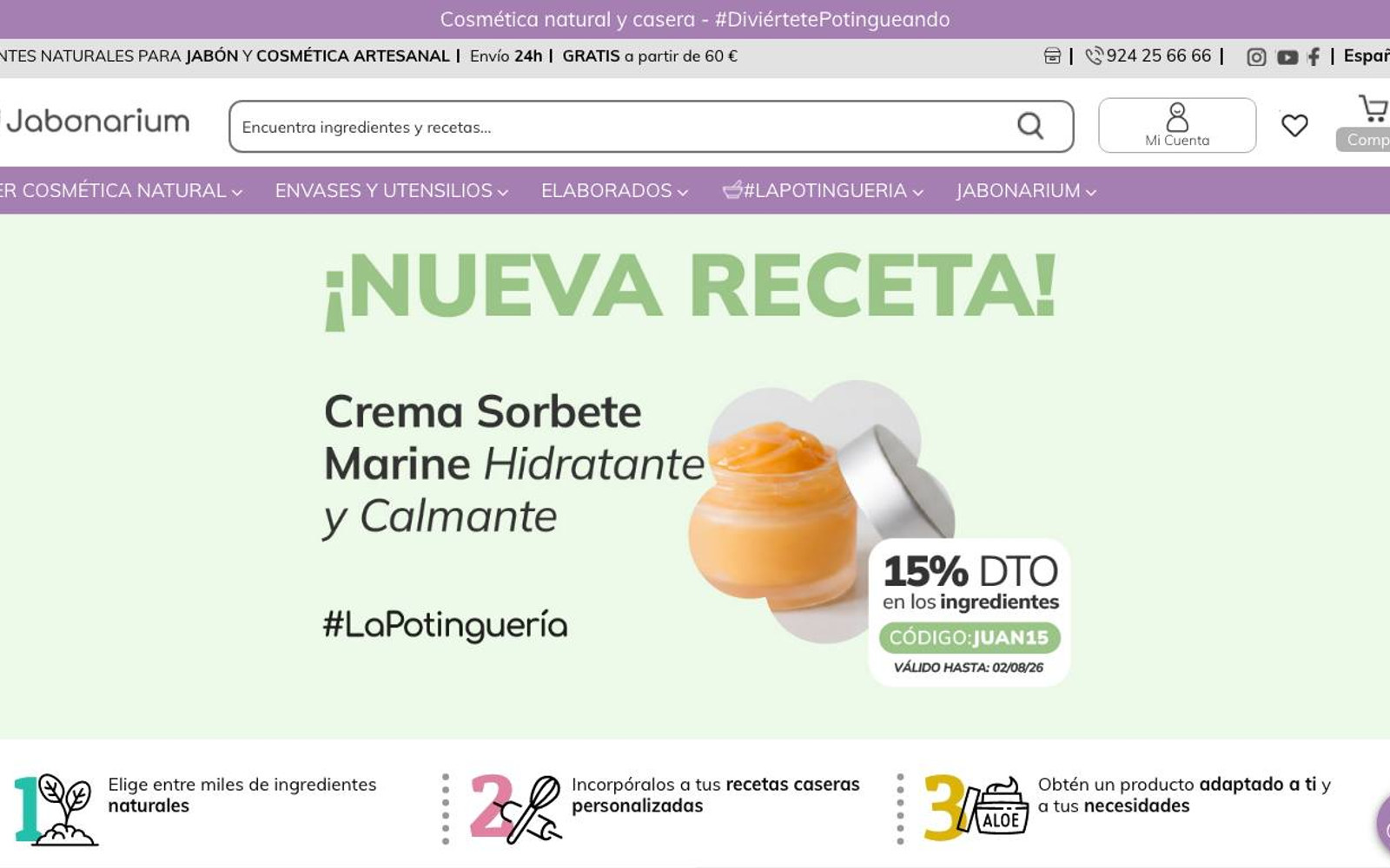 Captura limpia de la home oficial de Jabonarium