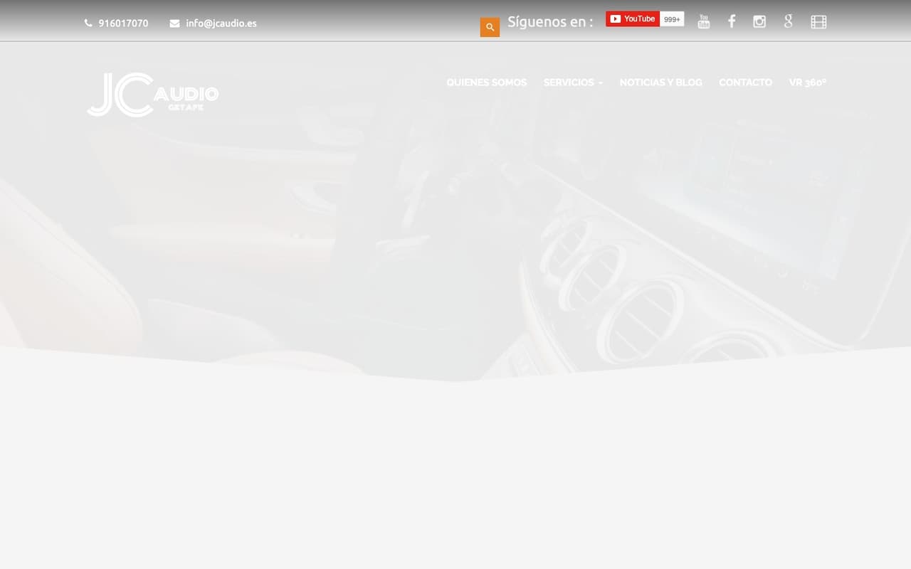 Captura de pantalla de la home de JcAudio