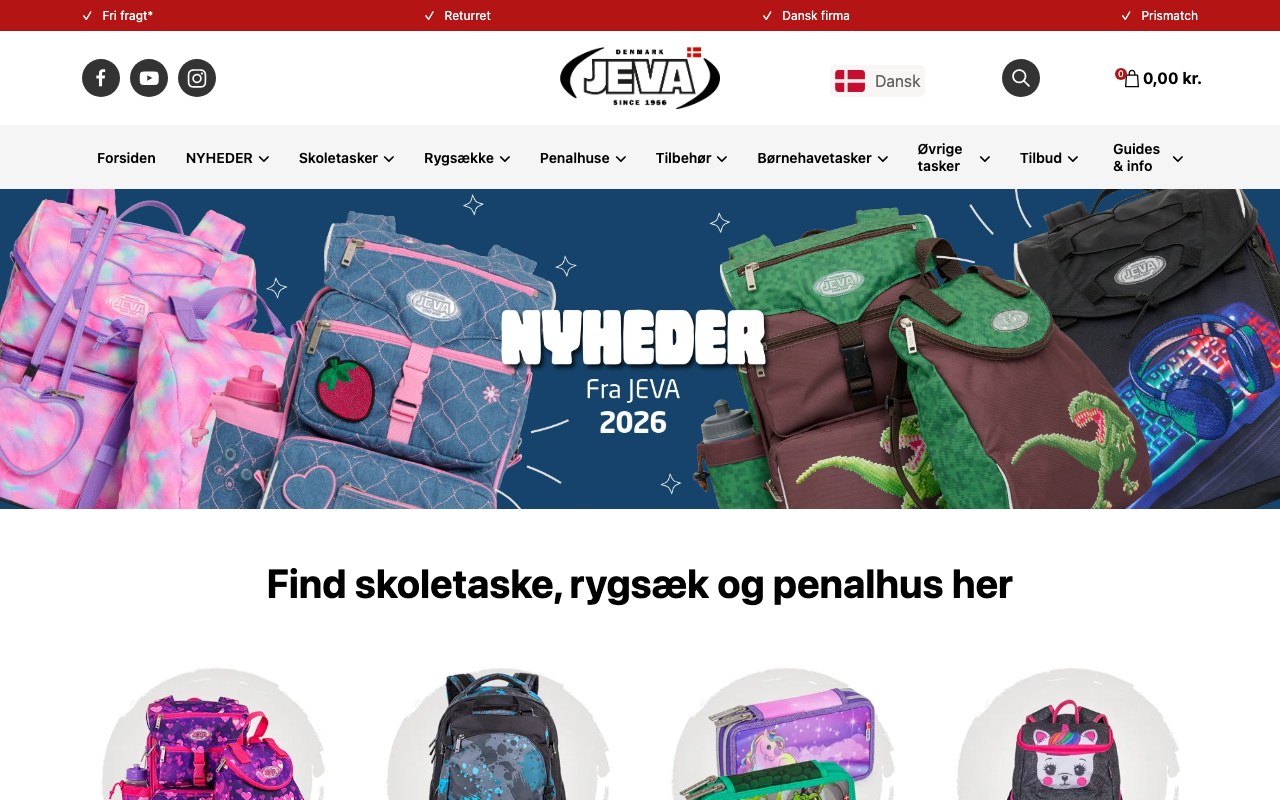 Captura de pantalla de la home de JEVA