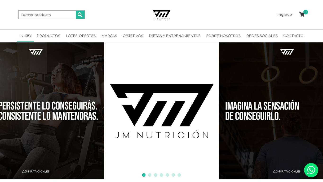 Captura limpia de la home de JM Nutrición