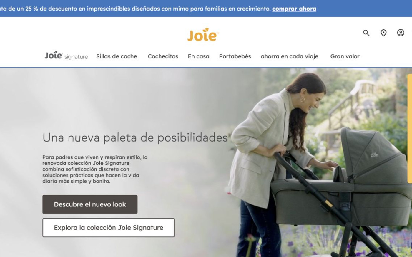 Captura limpia de la home oficial de Joie