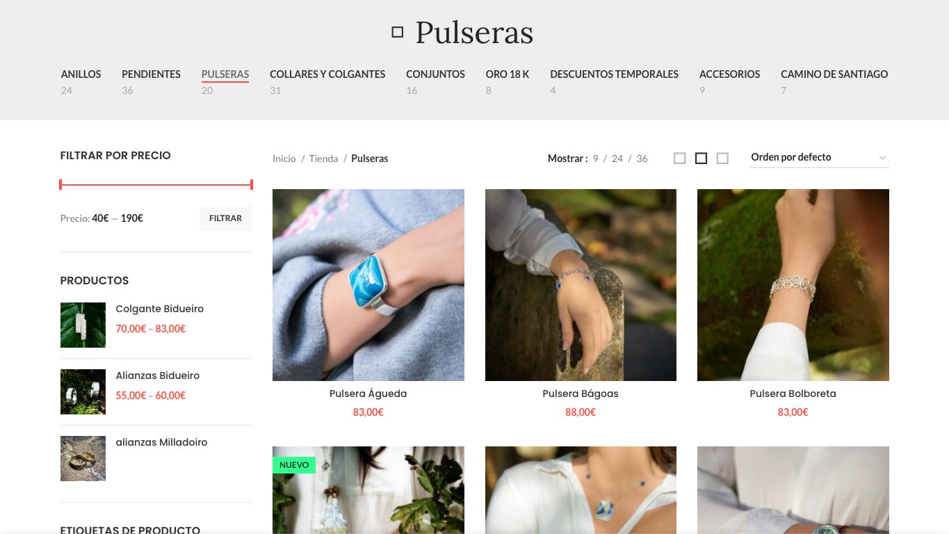 Captura real de la home de Joyas Siliva