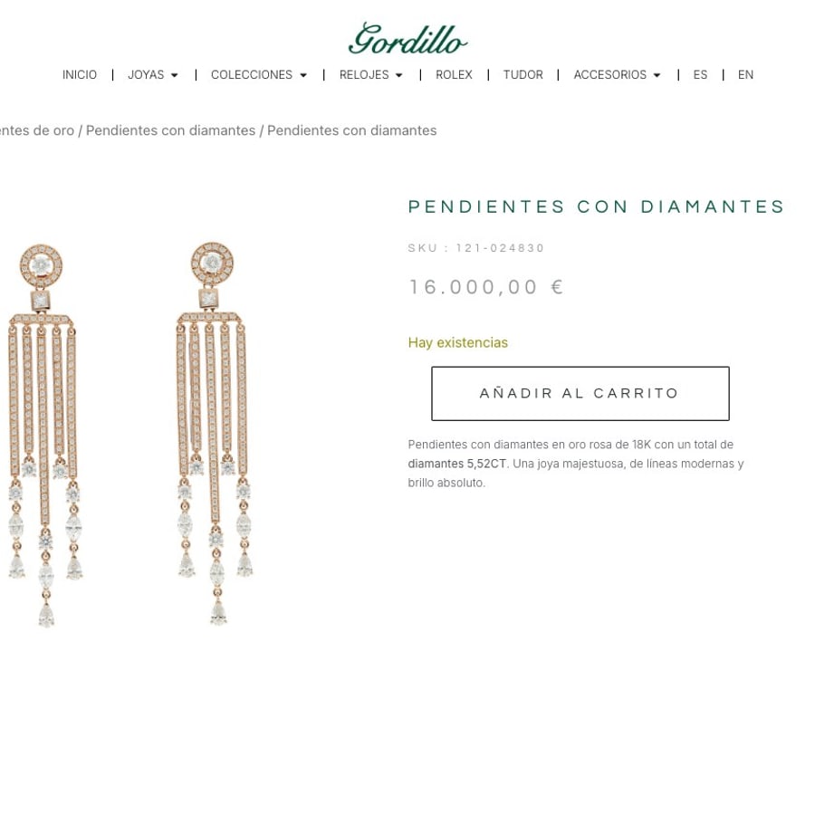 Pendientes con diamantes
