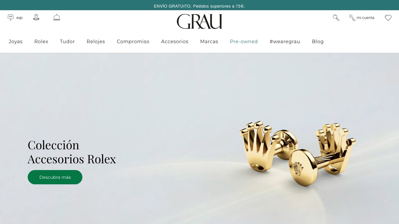 Captura real de la home de Joyería Grau