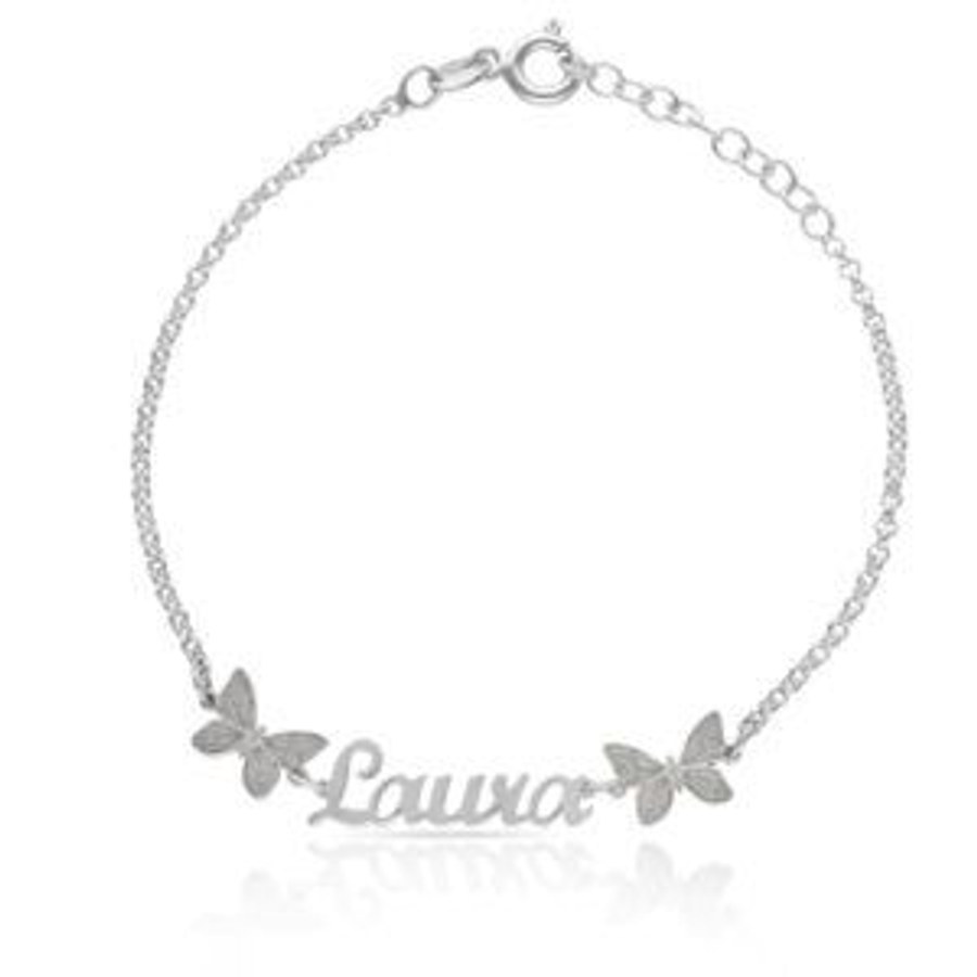 Pulsera plata personalizada letra inglesa
