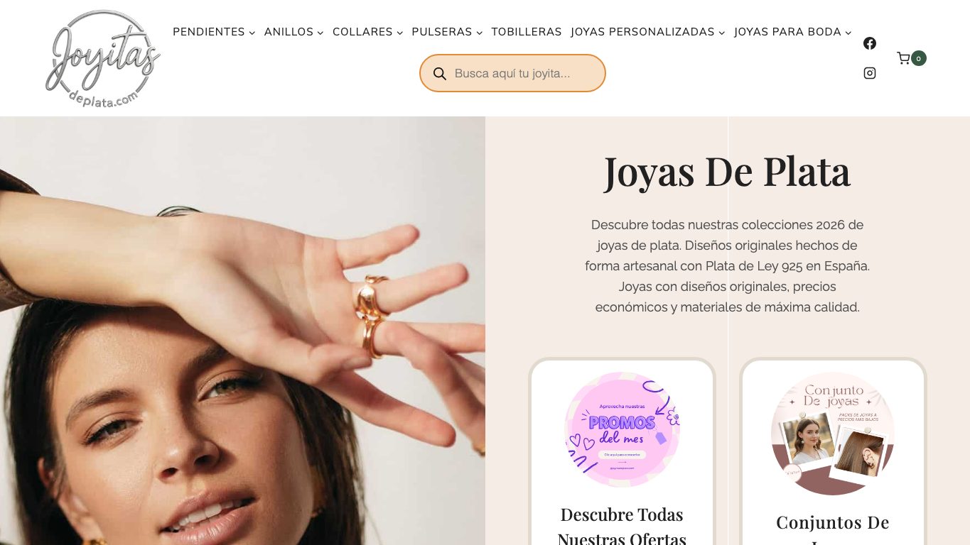 Captura real de la home de Joyitas de Plata