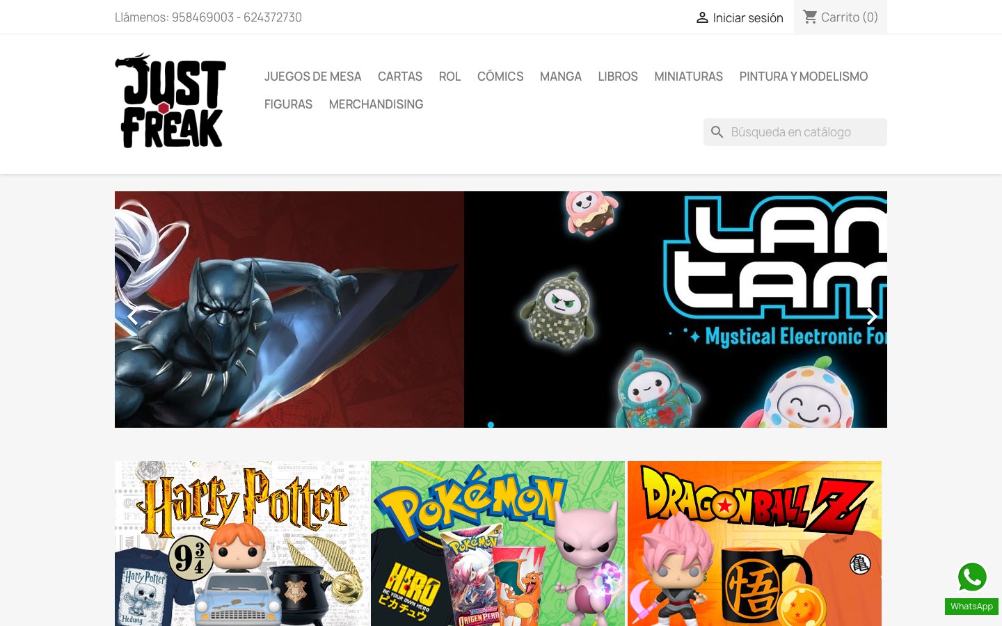 Captura limpia de la home oficial de JustFreak.es