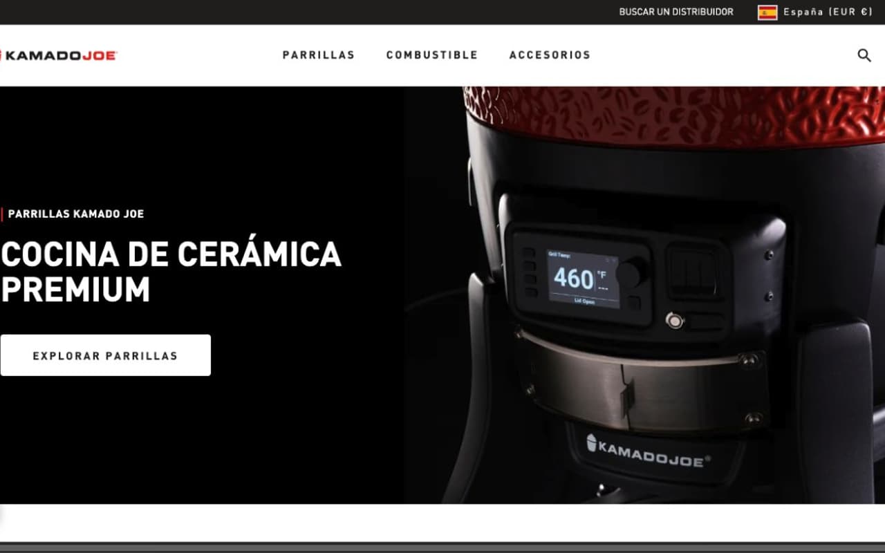 Captura limpia de la home oficial de Kamado Joe