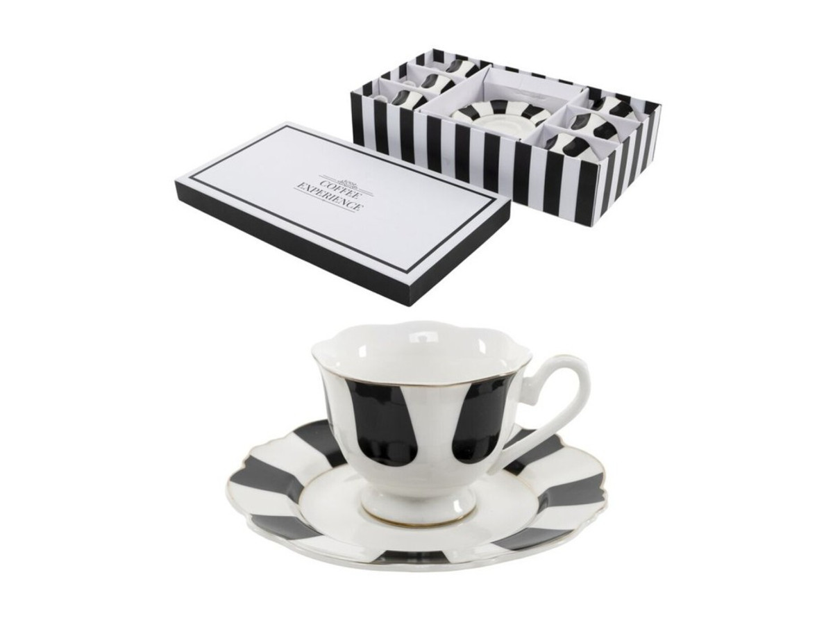 Juego de café de 6 tazas con plato