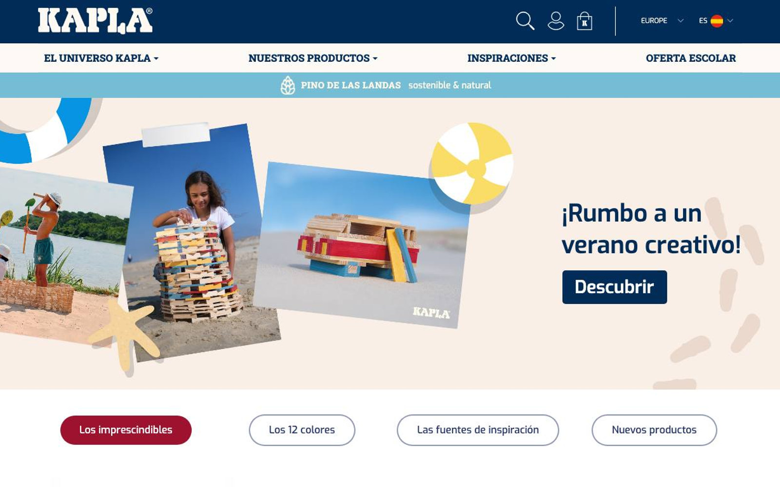 Captura de pantalla de la home de KAPLA