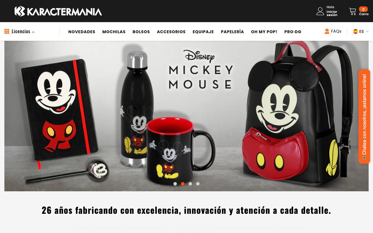 Página de inicio de Karactermania