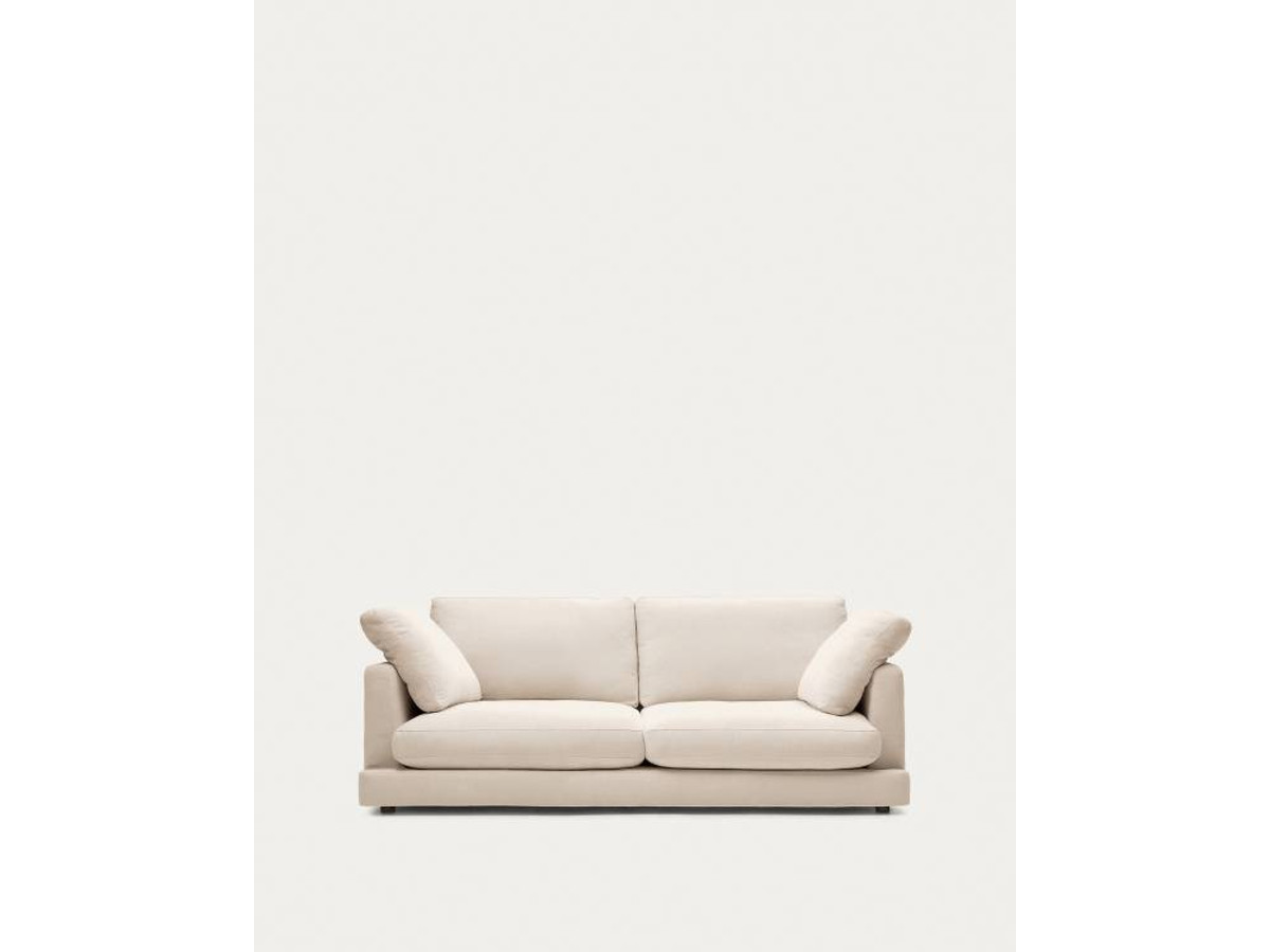 Sofá Gala 3 plazas de chenilla beige FSC Mix Credit 210 cm