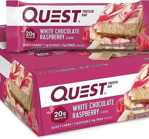 Barritas de Chocolate blanco y Frambuesas, Quest Nutrition