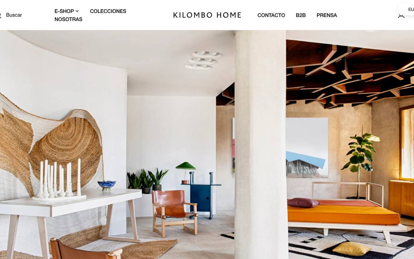 Captura limpia de la home oficial de Kilombo Rugs
