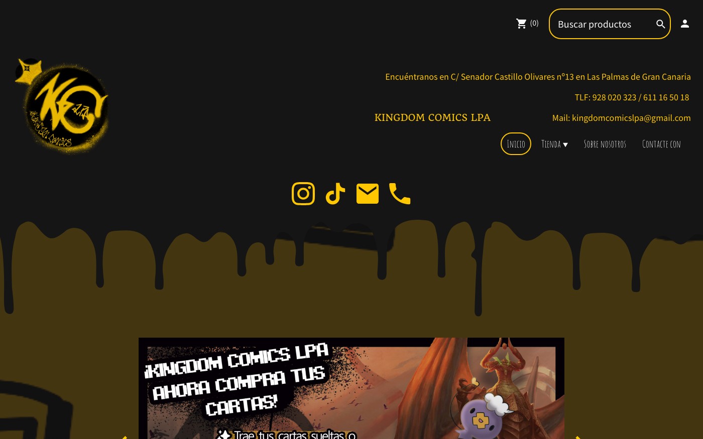 Captura limpia de la home oficial de Kingdom Comics LPA