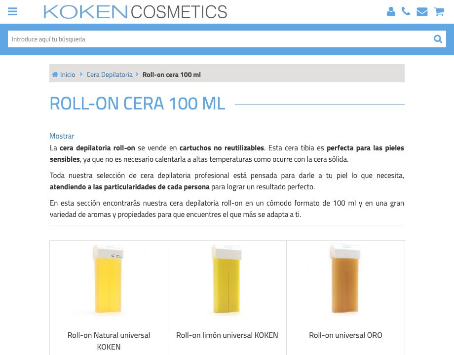 Roll-on cera 100 ml