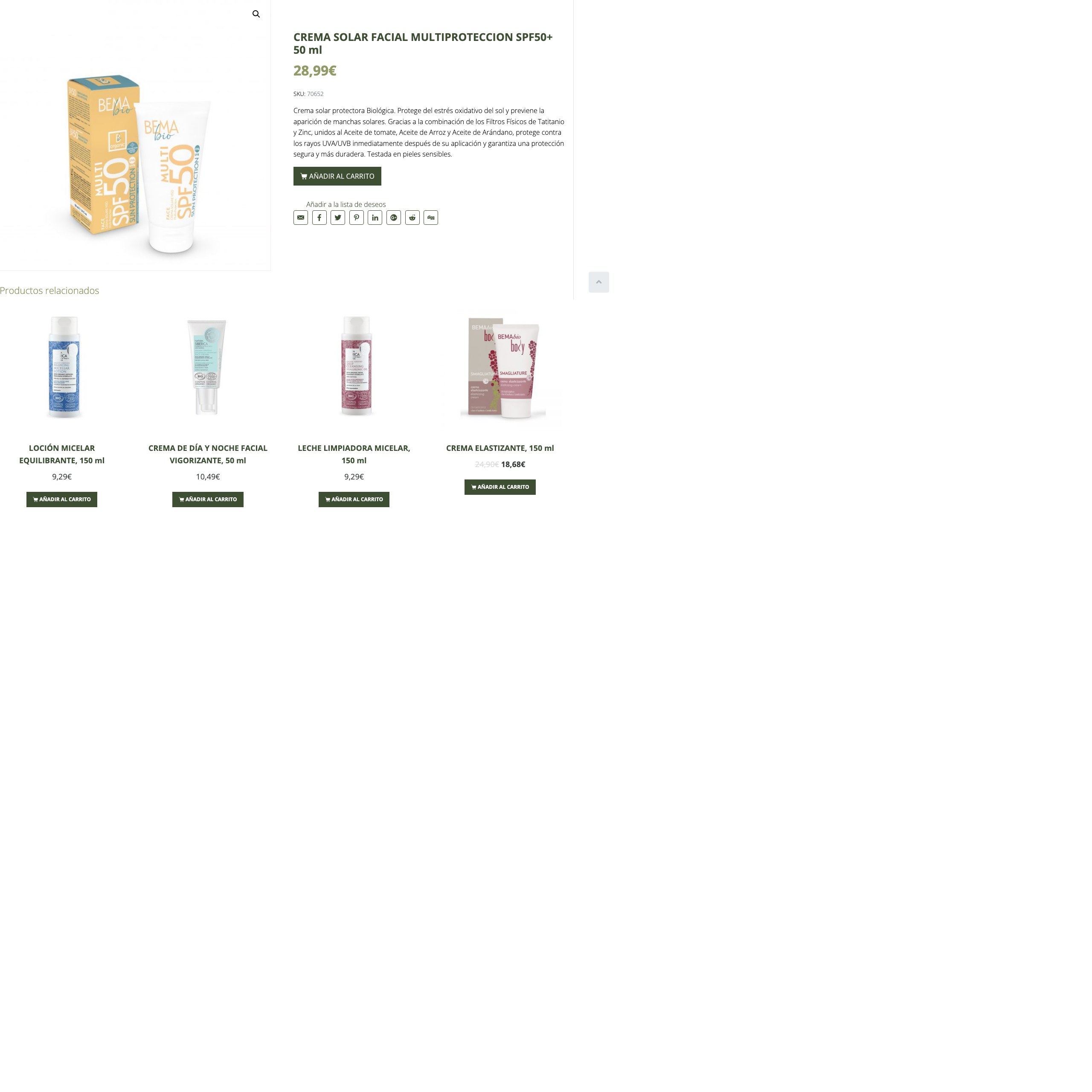 Crema Solar Facial Multiproteccion SPF50+