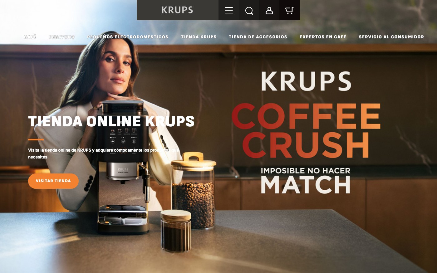 Captura limpia de la home oficial de Krups