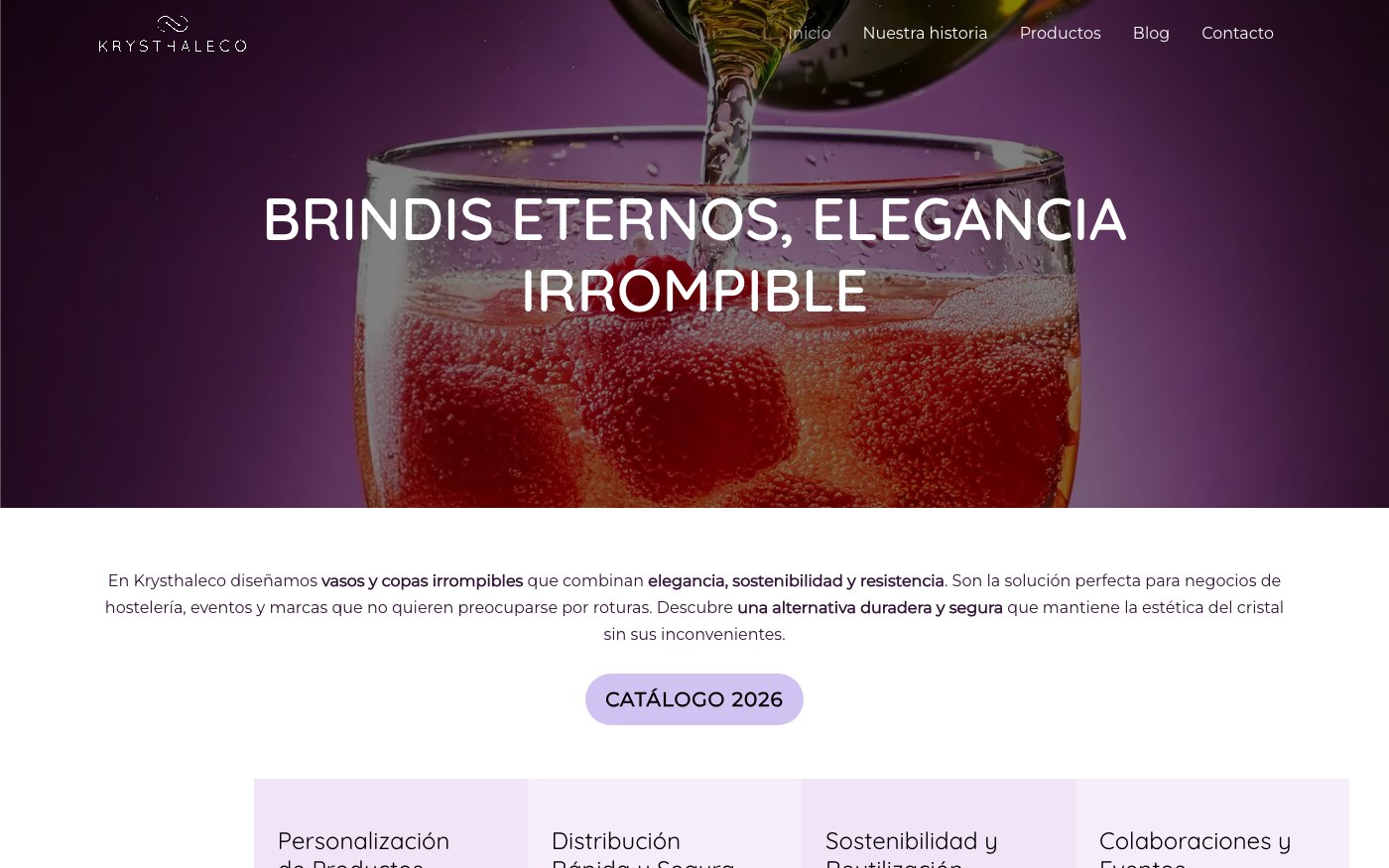 Captura limpia de la home oficial de Krysthale&Co