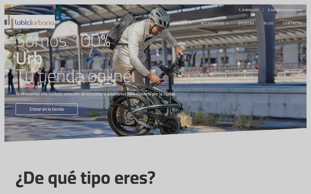 Captura limpia de la home oficial de La Bici Urbana