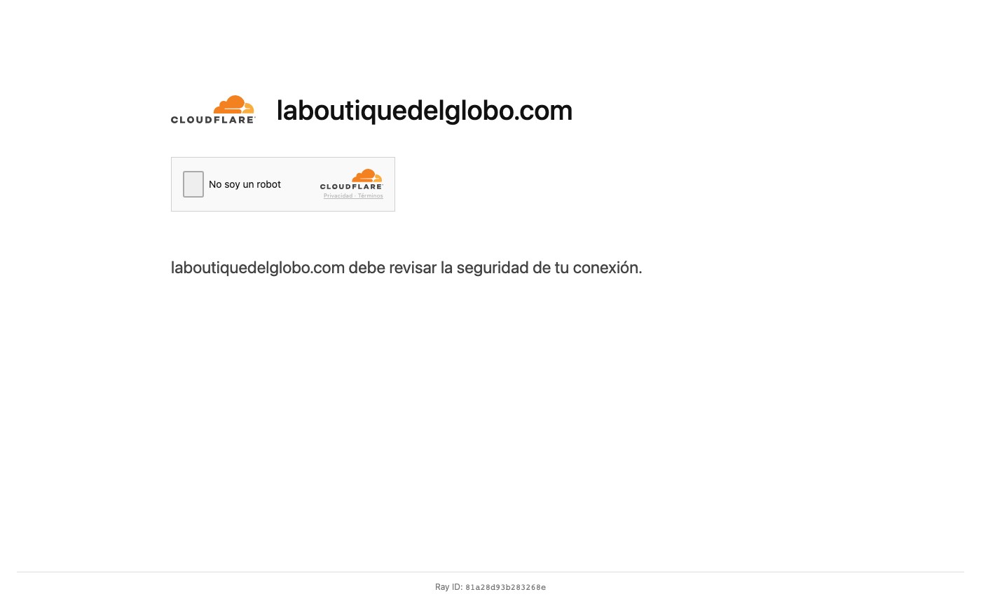 Captura de pantalla de la home de La Boutique del Globo