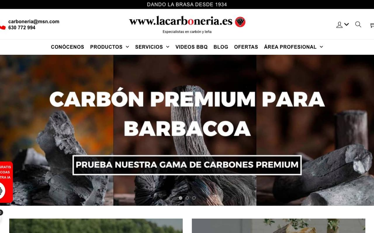 Captura limpia de la home oficial de La Carbonería