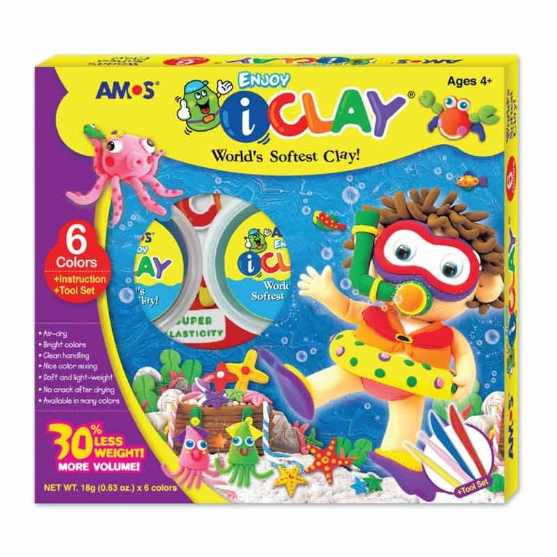 Caja de arcilla polimérica i-Clay de 6 colores