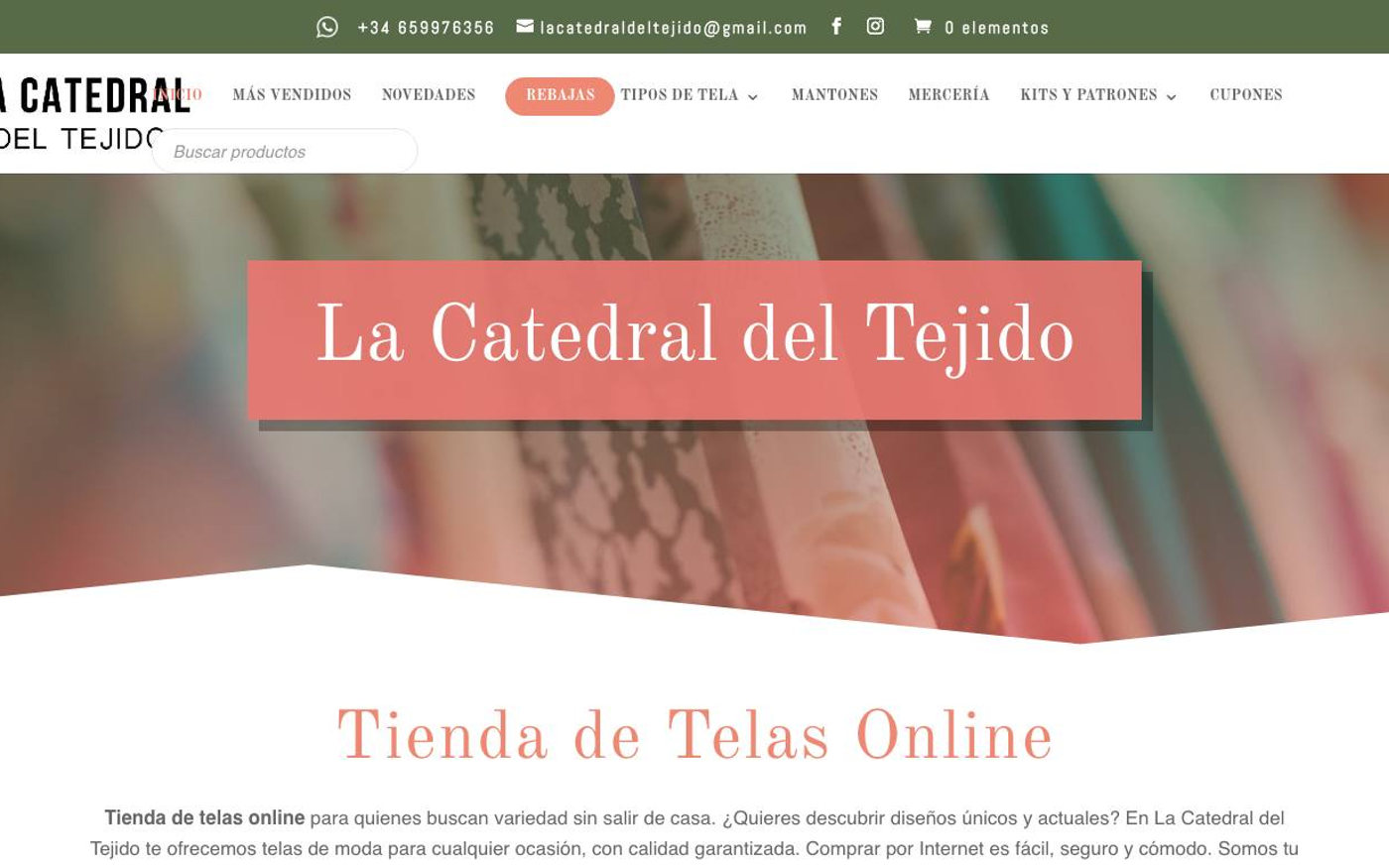 Captura de la portada de La Catedral del Tejido, tienda online de costura.