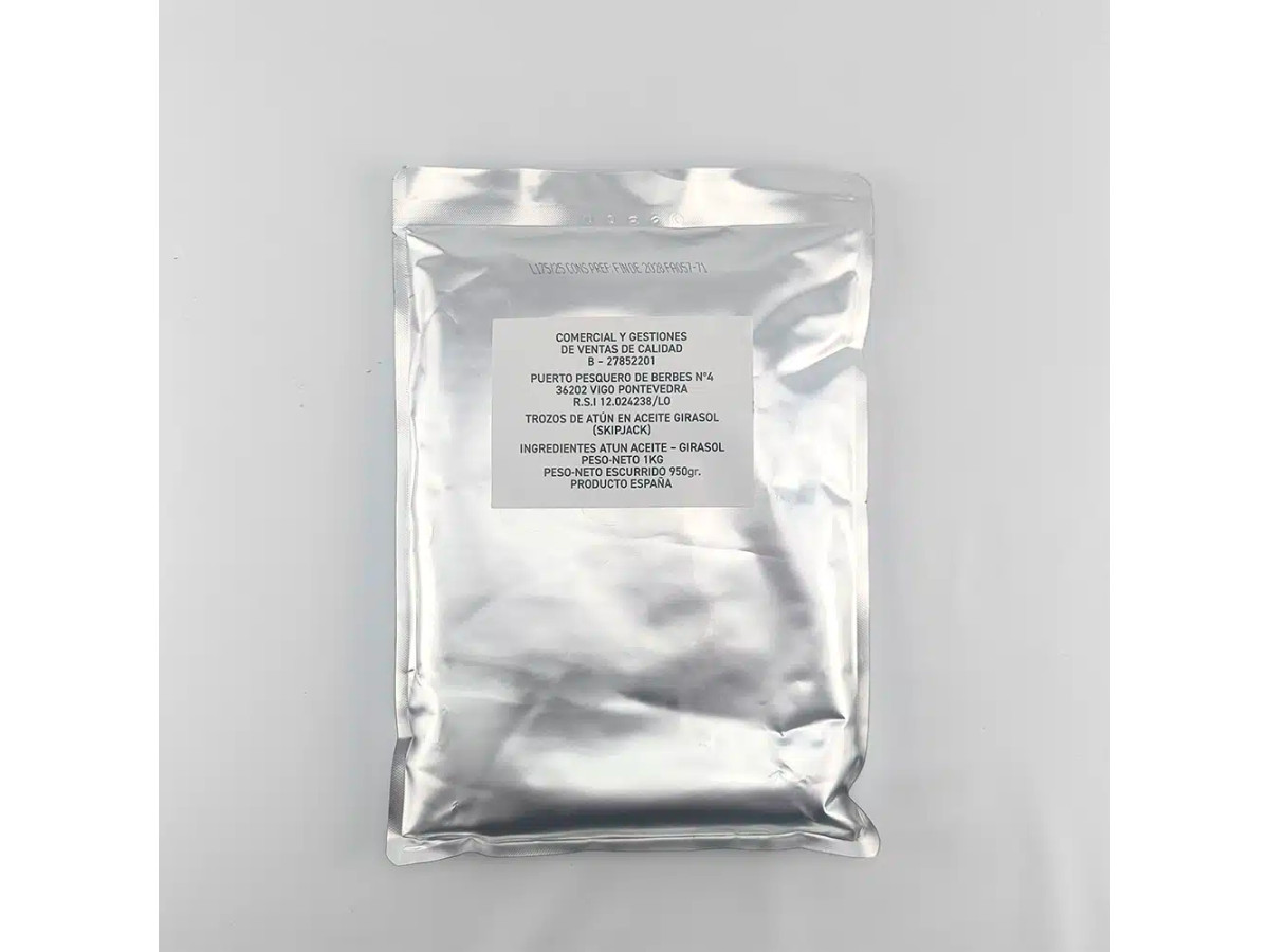 Atún en bolsa con aceite de girasol (1 kg)