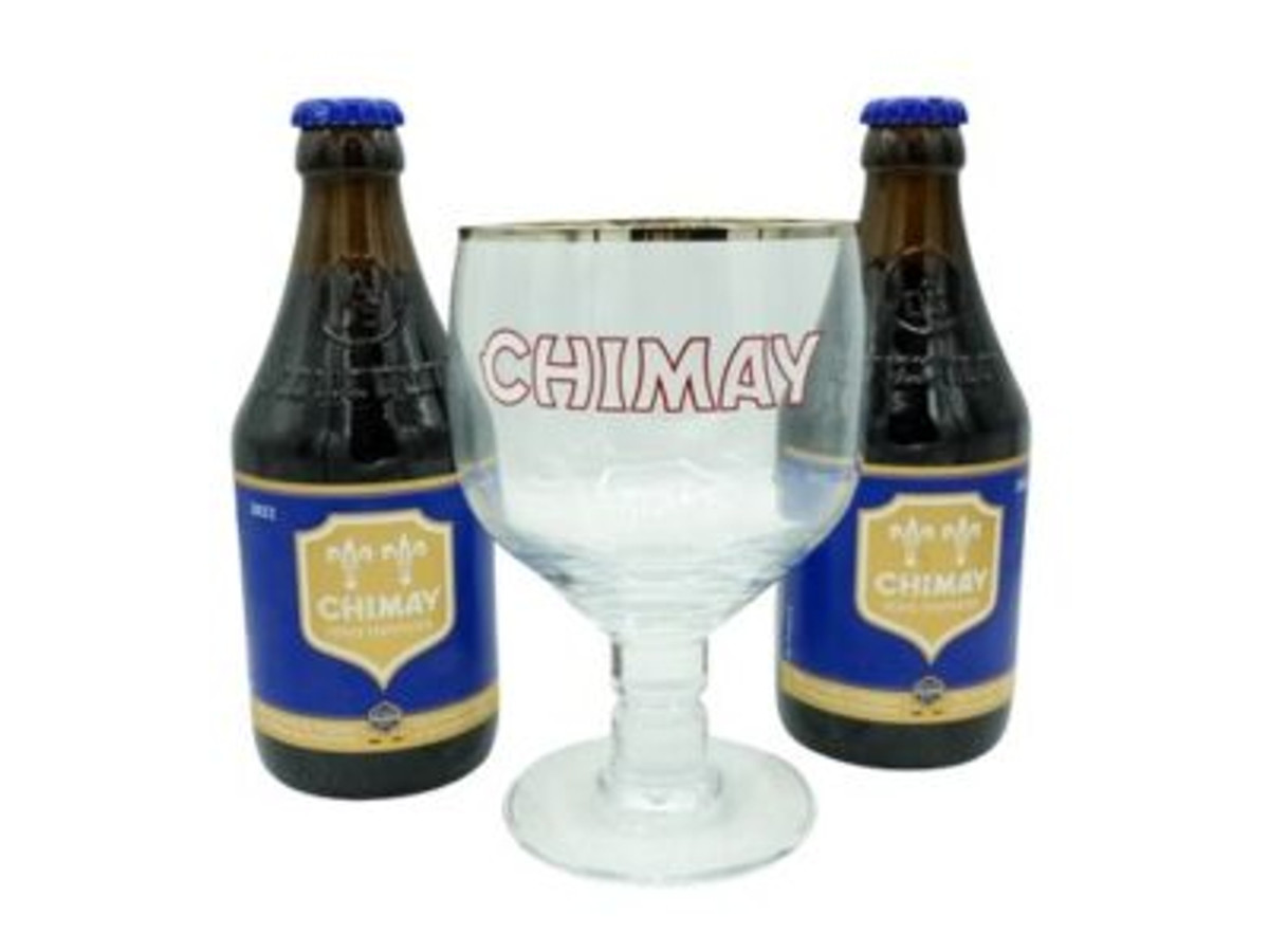 Lote de cervezas Chimay con copa