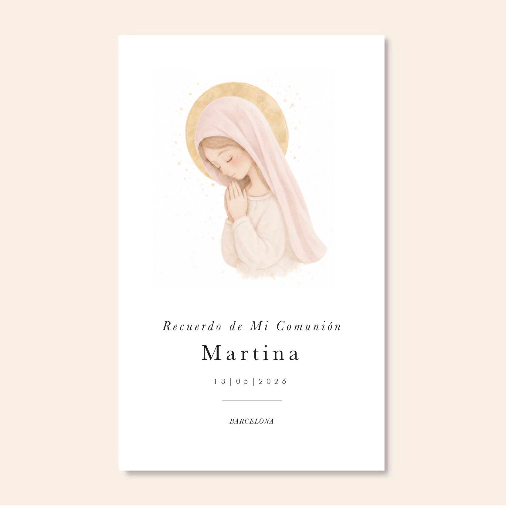 Recordatorio personalizado Virgencita