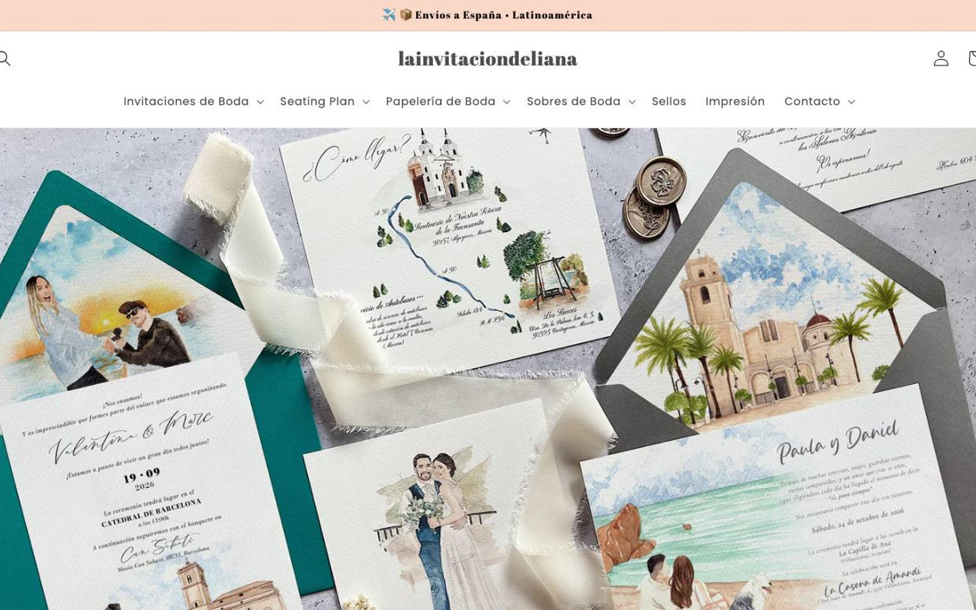 Captura de pantalla de la home de La Invitación de Liana