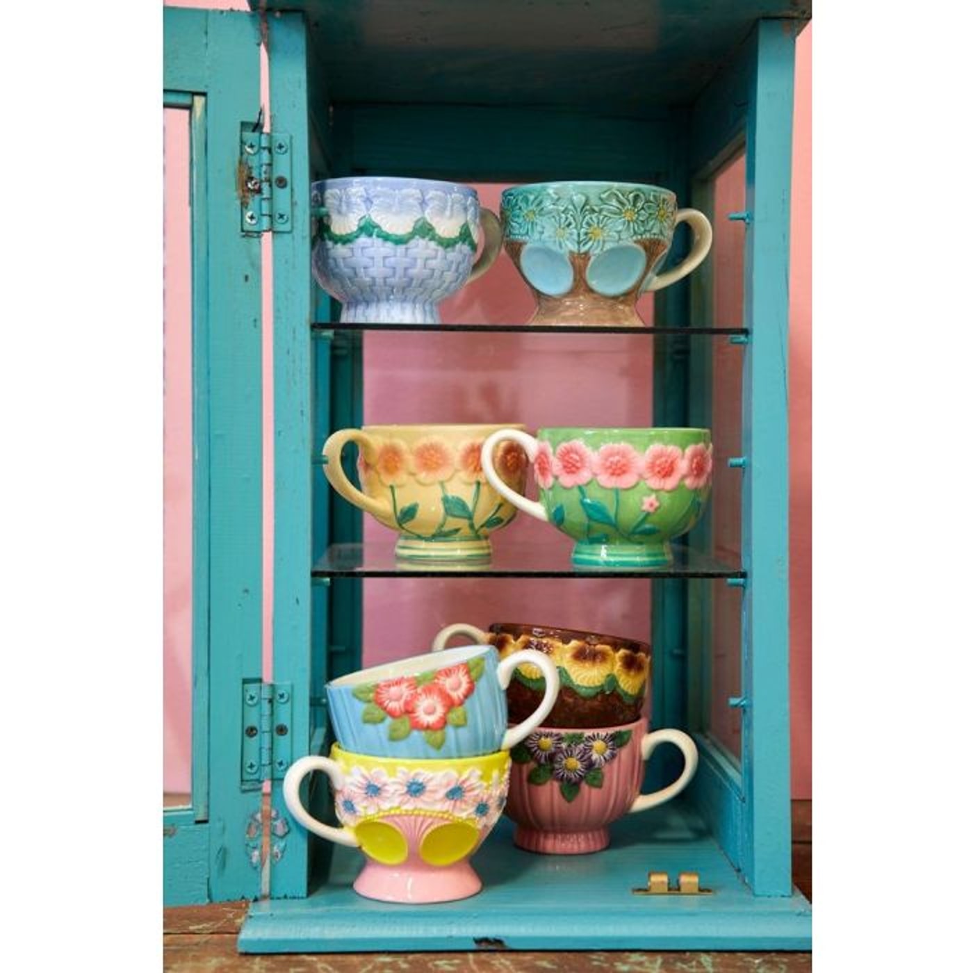 Taza de cerámica rosa