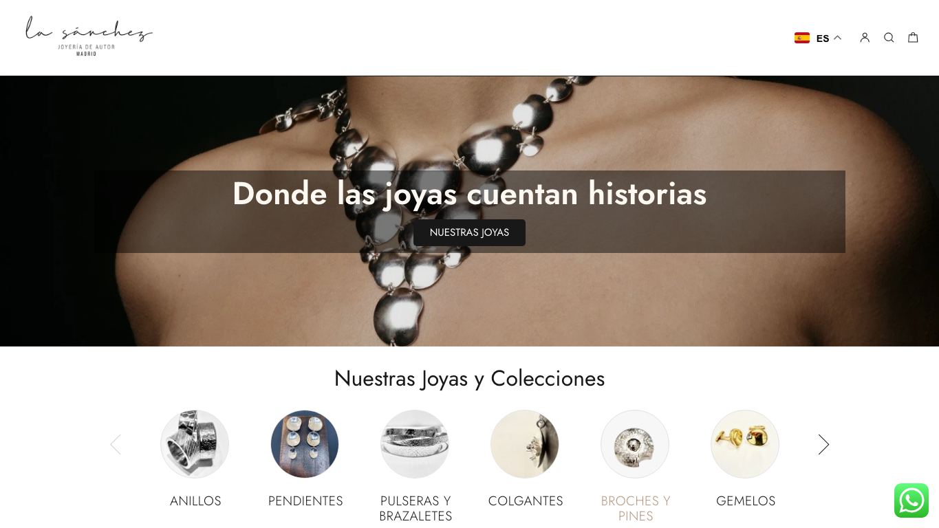 Captura real de la home de La Sánchez Joyas